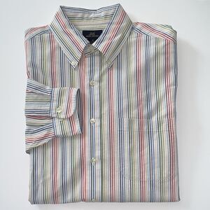Tommy Hilfiger Classic Fit Striped Long Sleeve Multicolor Men's Shirt Size M